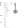 Thumbnail Image 2 of 4.0mm Tanzanite and 1/4 CT. T.W. Diamond Frame Vintage-Style Drop Earrings in 10K White Gold