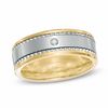 Thumbnail Image 1 of Diamond Accent Grooved Wedding Band in Two-Tone IP Ceramic