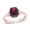 Thumbnail Image 1 of Cushion-Cut Rhodolite Garnet and Diamond Accent Tri-Sides Ring in 10K Rose Gold
