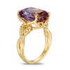 Thumbnail Image 2 of Cushion-Cut Ametrine and Lab-Created White Sapphire Twist Ring in 10K Gold