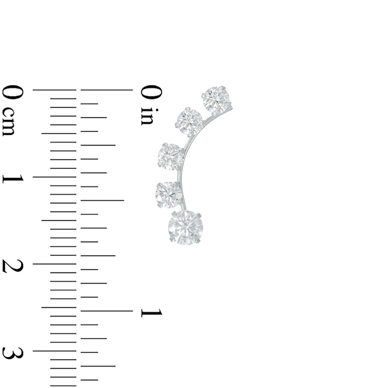 Main Image 2 of Cubic Zirconia Crawler Earrings in 14K White Gold
