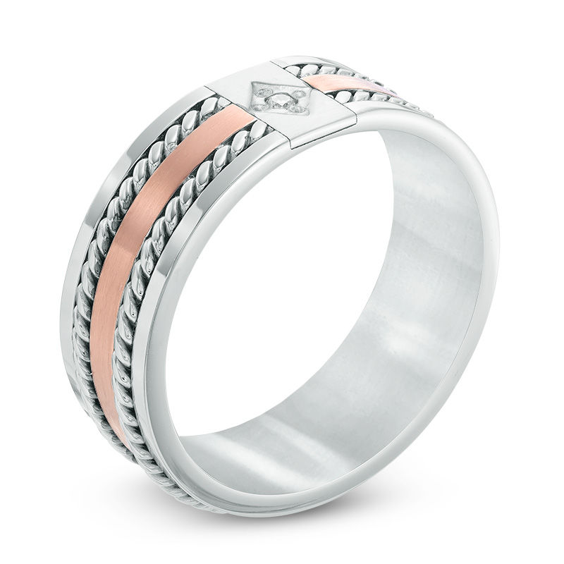 Zales mens rose discount gold wedding band