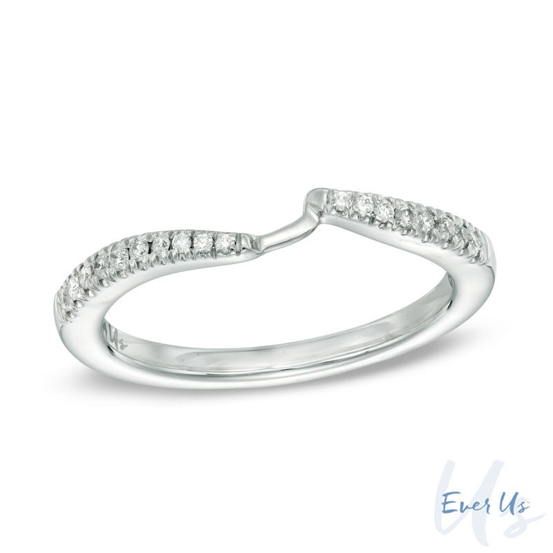 Main Image 1 of Ever Us® 1/8 CT. T.W. Diamond Contour Band in 14K White Gold