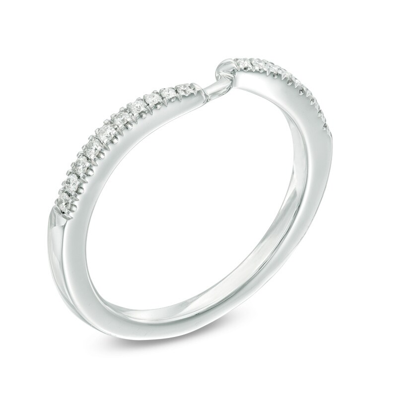 Main Image 2 of Ever Us® 1/8 CT. T.W. Diamond Contour Band in 14K White Gold