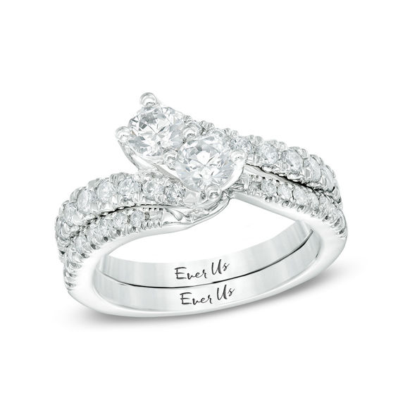 Ever Us™ 1/5 CT. T.W. Diamond Contour Band in 14K White Gold | Round ...