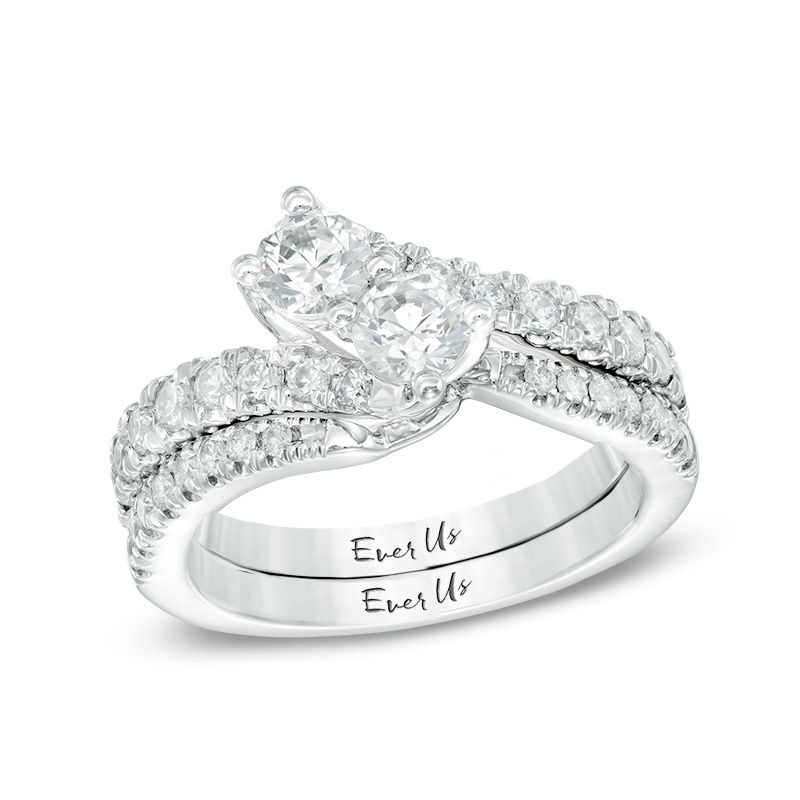 Ever Us® 1/5 CT. T.W. Diamond Contour Band in 14K White Gold