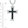 Thumbnail Image 3 of Men's Carbon Fiber Stacked Cross Pendant in Stainless Steel - 24"
