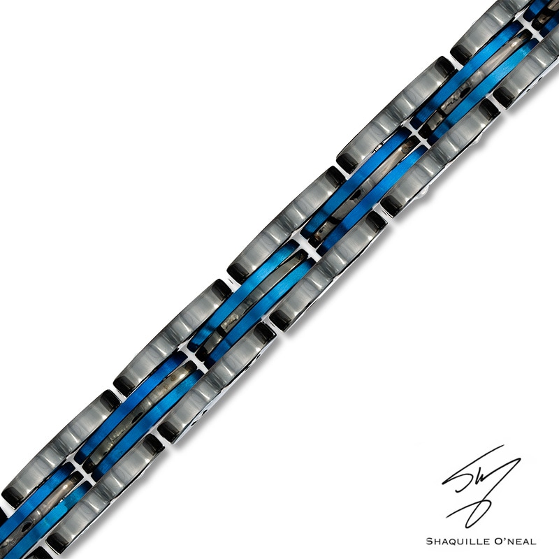 Main Image 1 of Link Bracelet in Stainless Steel with Two-Tone IP - 8.5"