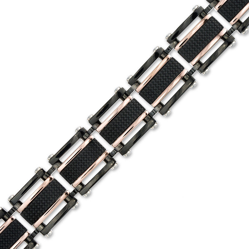 Main Image 1 of Bracelet in Stainless Steel with Two-Tone IP - 8.5"