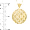 Thumbnail Image 2 of Peacock Feather Pattern Round Pendant in 10K Gold