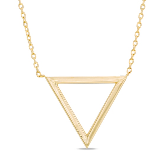 Open Triangle Pendant in 10K Gold