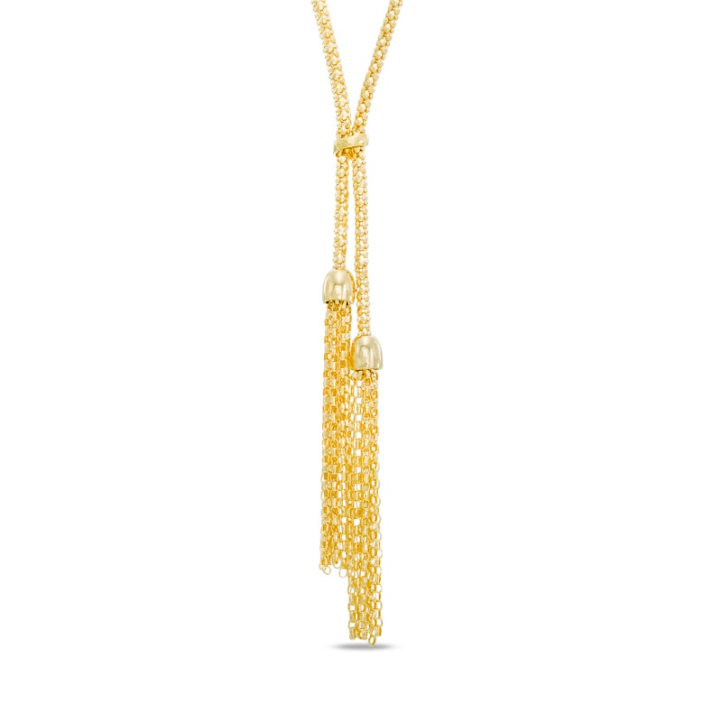 Main Image 1 of Tassel Lariat Necklace in 10K Gold