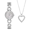 Thumbnail Image 0 of Ladies' Bulova Crystal Accent Heart Watch with Mother-of-Pearl Dial and Heart Pendant Box Set (Model: 96X136)