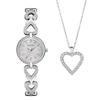Thumbnail Image 1 of Ladies' Bulova Crystal Accent Heart Watch with Mother-of-Pearl Dial and Heart Pendant Box Set (Model: 96X136)