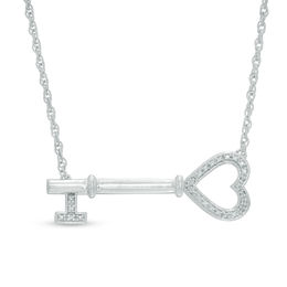 Zales Lock and Key Lariat Necklace