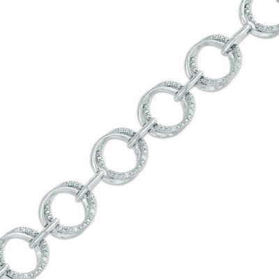 My Daily Styles Stainless Steel Silver-Tone Circle Round Link Chain Womens Bracelet with Clasp