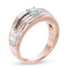 Thumbnail Image 1 of Men's 1/2 CT. T.W. Champagne and White Diamond Comfort Fit Band in 14K Two-Tone Gold