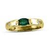 Thumbnail Image 0 of Oval Emerald and Diamond Accent Ring in 14K Gold