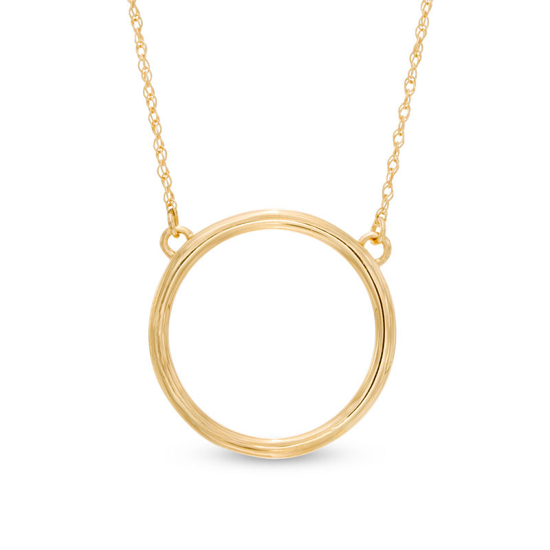 Love GOLD 9ct Yellow Gold Diamond Cut Twist Circle Necklace | very.co.uk