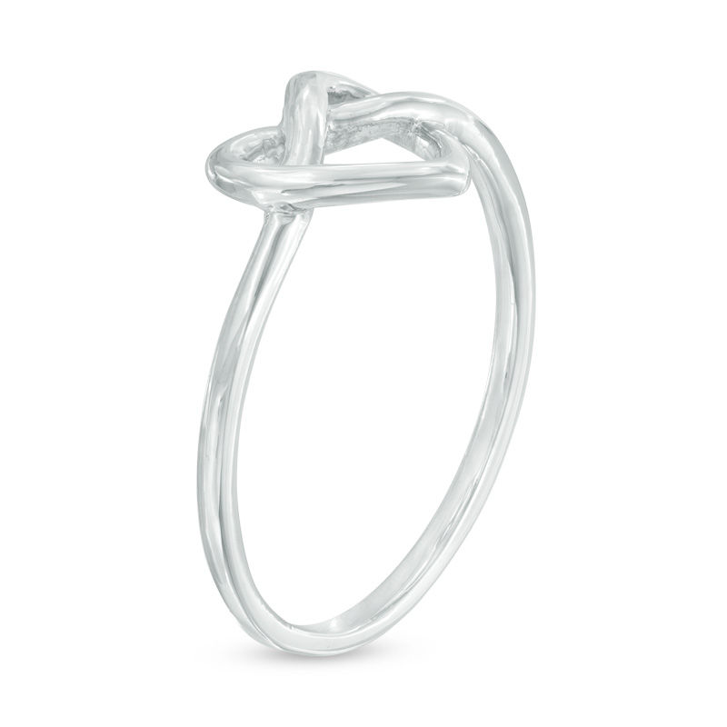 Heart-Shaped Knot Ring in 10K White Gold