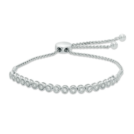 1/4 CT. T.w. Diamond Bolo Bracelet in Sterling Silver - 9.5"