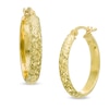 Thumbnail Image 0 of Diamond-Cut Hoop Earrings in 14K Gold