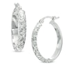 Thumbnail Image 1 of Diamond-Cut Hoop Earrings in 14K White Gold
