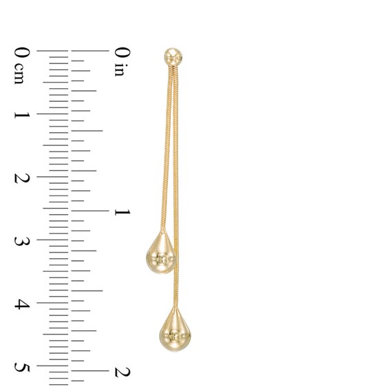 Double Strand Teardrop Earrings in 14K Gold