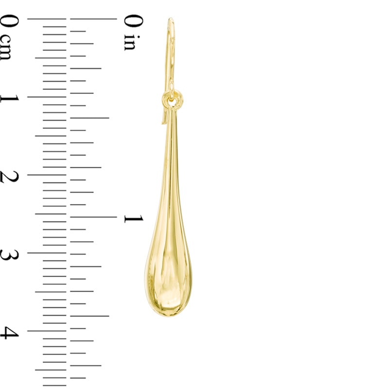 Elongated Teardrop Earrings in Hollow 14K Gold