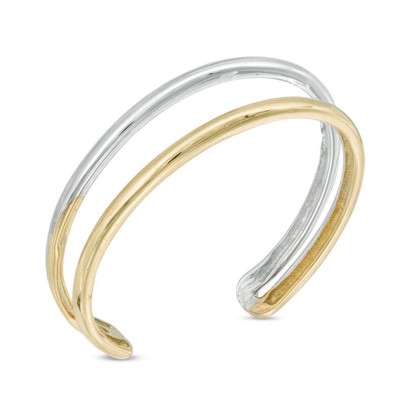 Split Row Toe Ring in 14K Two-Tone Gold