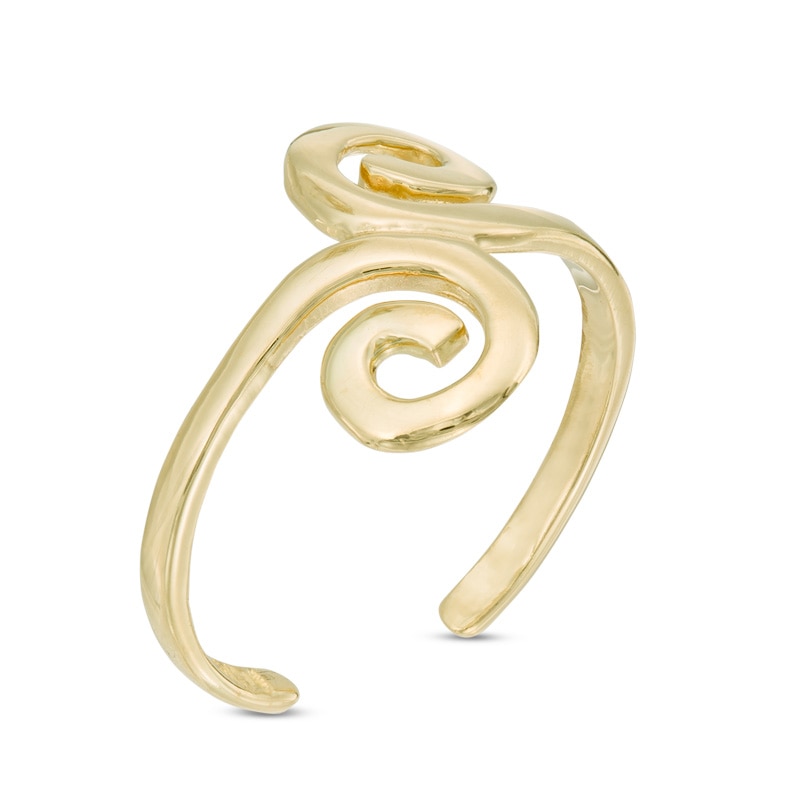 Swirl Bypass Toe Ring in 14K Gold