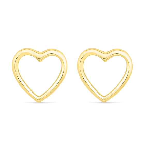 Heart Stud Earrings in 10K Gold