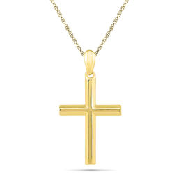 cross necklaces zales gold pendant mens stacked 10k womens
