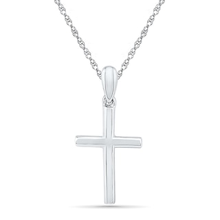 Stacked Cross Pendant in 10K White Gold