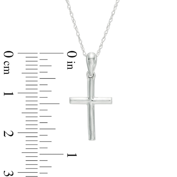 Stacked Cross Pendant in 10K White Gold