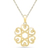 Thumbnail Image 1 of Scrolling Heart Circle Pendant in 10K Gold