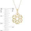 Thumbnail Image 2 of Scrolling Heart Circle Pendant in 10K Gold