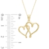 Thumbnail Image 2 of Double Heart Pendant in 10K Gold