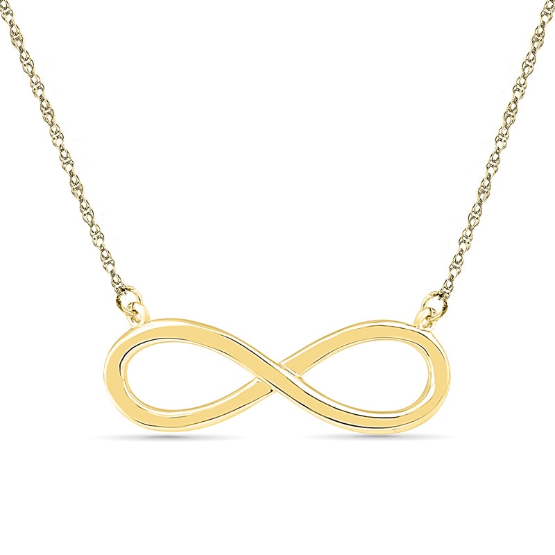 Sideways Infinity Necklace in 10K Gold