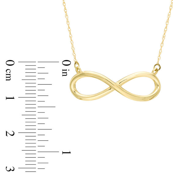 Sideways Infinity Necklace in 10K Gold