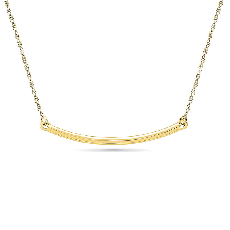 Curved Bar Necklace in 10K Gold Zales