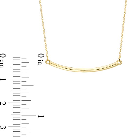 Curved Bar Necklace in 10K Gold