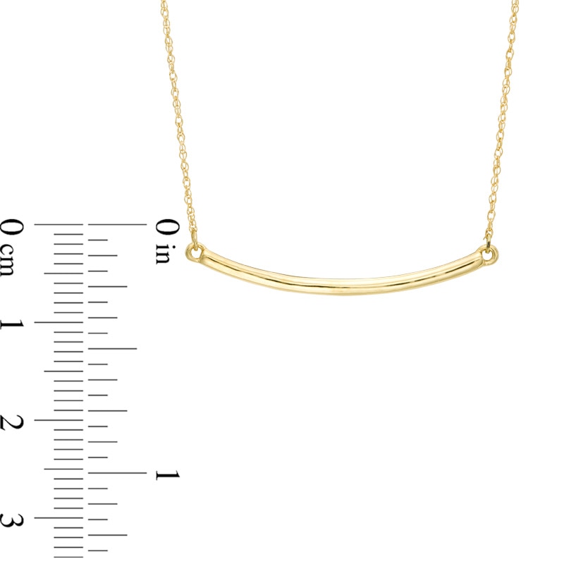 Curved Bar Necklace in 10K Gold