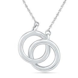 Interlocking Circles Necklace in 10K White Gold