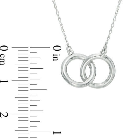 Interlocking Circles Necklace in 10K White Gold