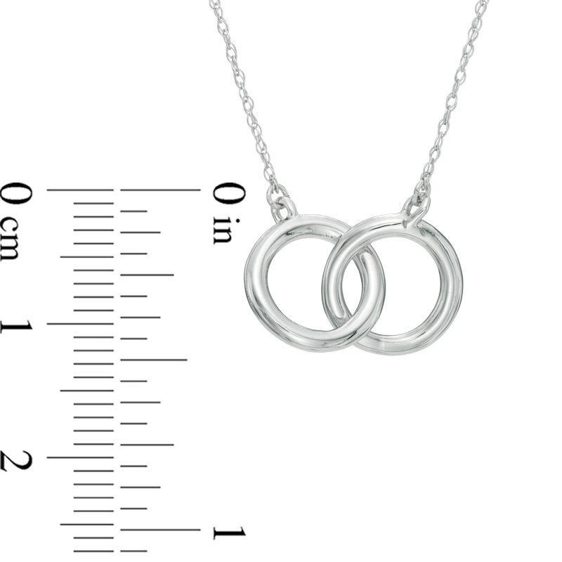 0.10 CT. T.W. Diamond Interlocking Circles Necklace in Sterling Silver |  Peoples Jewellers