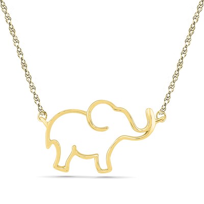 Simple Moonstone Gold Lucky Elephant Necklace