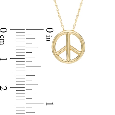 10K White Gold Chinese Peace Symbol Necklace 