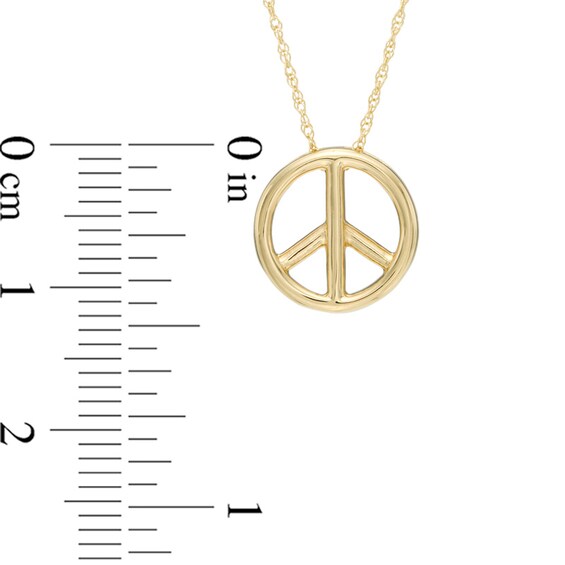 Peace Sign Pendant in 10K Gold