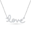 Thumbnail Image 1 of "LOVE" Script Necklace in 10K White Gold